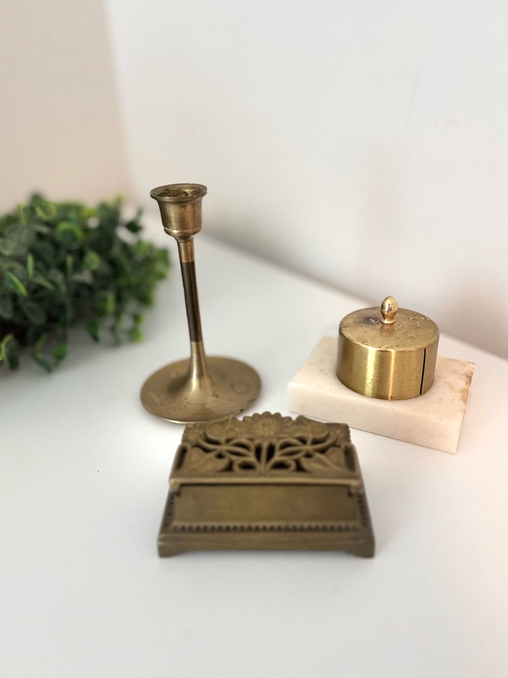 Vintage Brass Home Accent Set